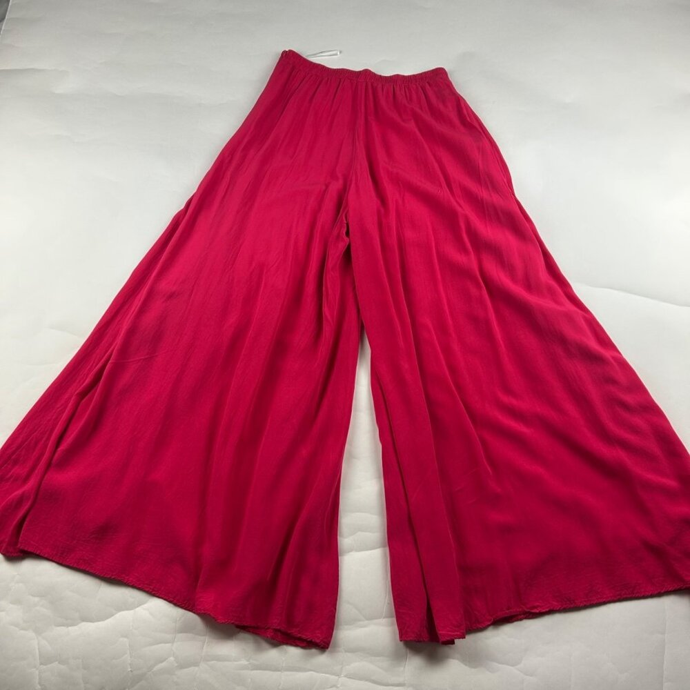 Lulu's Hot Pink High Rise Ultra Wide Cropped Pant S - Picture 6 of 8